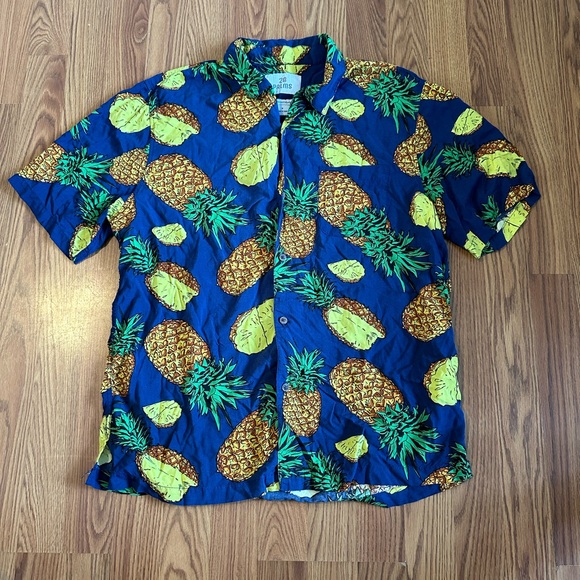 28 Palms Men's Relaxed-Fit Silk/Linen Tropical Shirt – Black/Blue Hibiscus Floral Print, X-Small - View #2